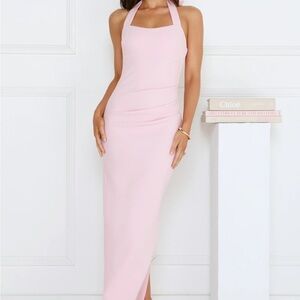 Hello Molly Blush Halter Maxi Dress